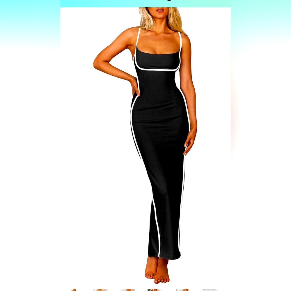 New PRETTYGARDEN Women's Summer Long
Bodycon Dress Spaghetti Strap Sleeveless